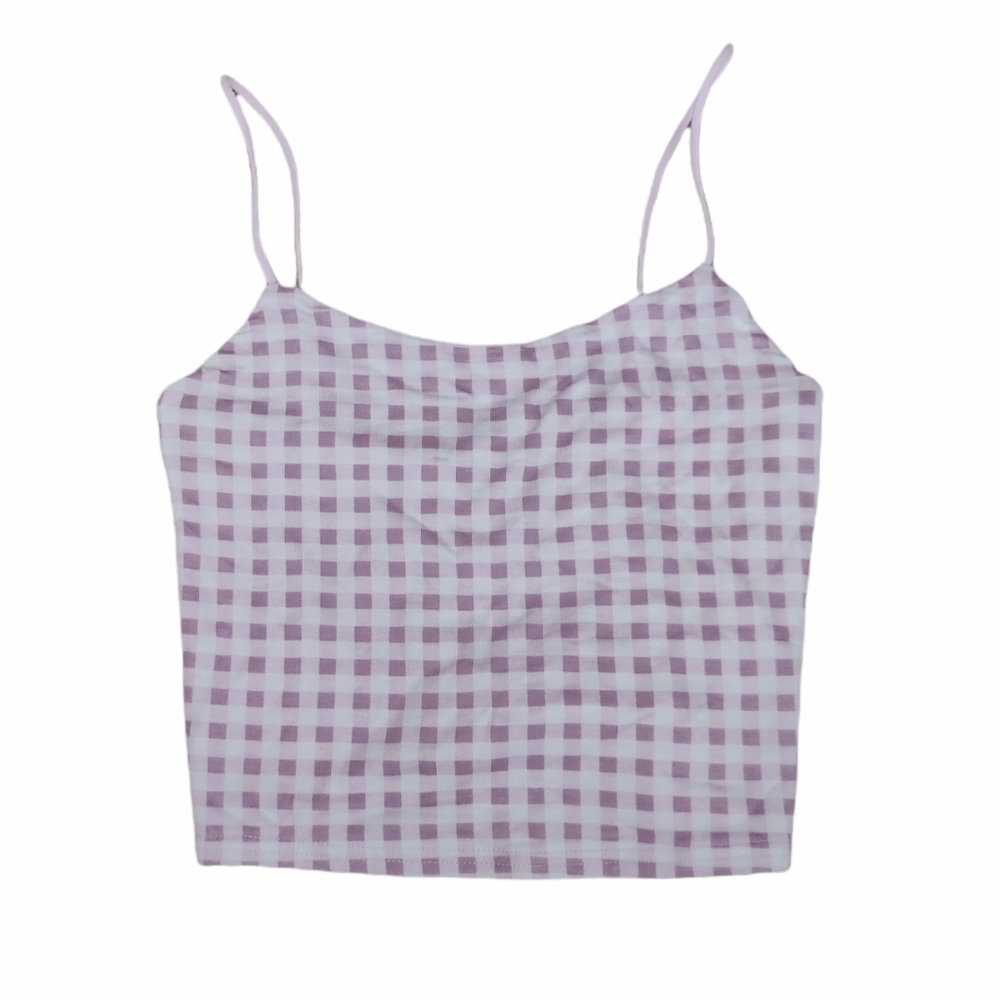 Pacsun Purple Plaid Tank Top Crop Top NWT Small